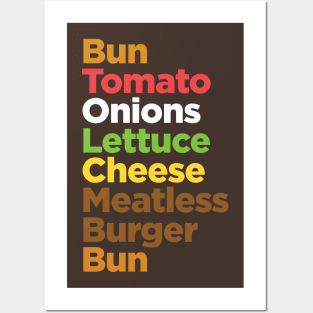 Meatless Burger Vegetarian Vegan Posters and Art